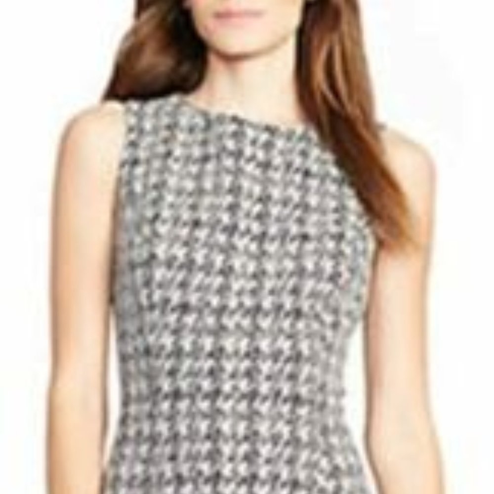 Ralph Lauren Women's Faux Leather Trim Fit Flare Dress Retail $164
